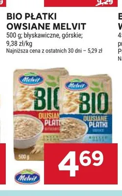 Bio płatki owsiane Melvit promocja w Stokrotka