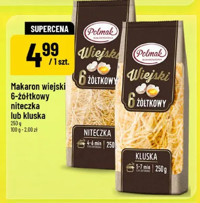 Makaron wiejski 6-żółtkowy kluska Polmak promocja w POLOmarket