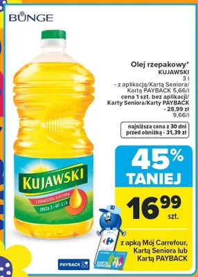 Olej rzepakowy promocja w Carrefour