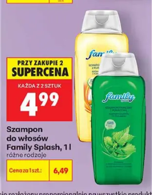 Szampon do włosów Family Splash promocja w Biedronka