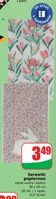 Serwetki papierowe różne wzory i kolory promocja w Dino