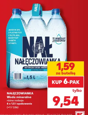 Woda mineralna Nałęczowianka 6-pak 1,5 l promocja w Kaufland