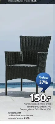 Krzesło AIDT stal i technorattan promocja w Jysk