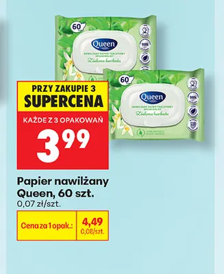 Papier nawilżany Queen promocja w Biedronka