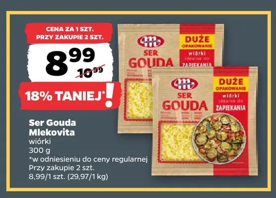 Ser gouda wiórki Mlekovita promocja w Netto