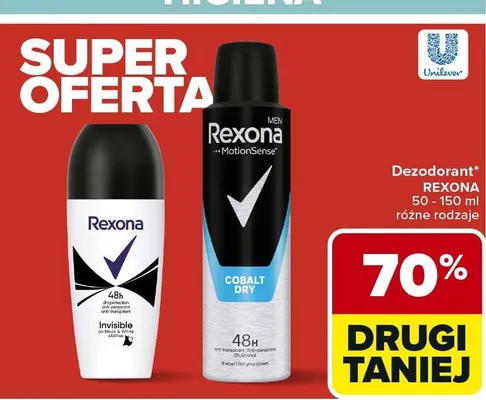 Dezodorant Rexona 50-150ml różne rodzaje promocja w Carrefour