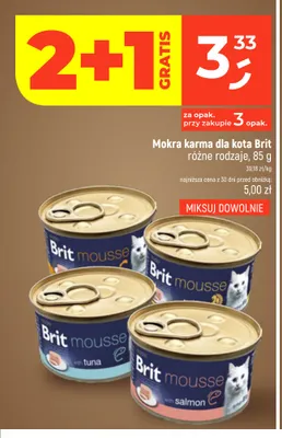 Mokra karma dla kota Brit Mousse z tuńczykiem promocja w Dealz