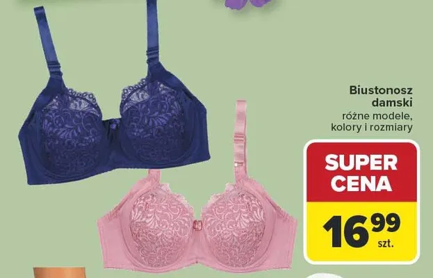 Biustonosz damski różne modele, kolory i rozmiary promocja w Carrefour
