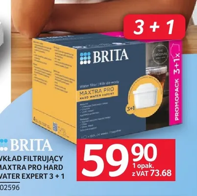 Wkład filtrujący Brita Maxtra Pro Hard Water Expert 4-pak promocja w Selgros