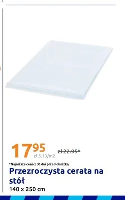 Przezroczysta cerata na stół 140x250cm promocja w Action