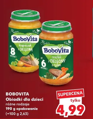 Obiadki dla dzieci krupniczek z cielęciną BoboVita promocja w Kaufland