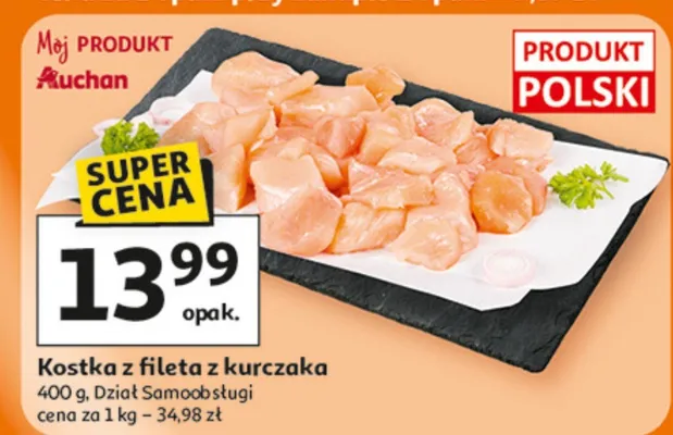 Kostka z fileta z kurczaka Dział Samoobsługi promocja w Auchan