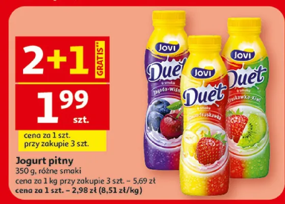 Jogurt pitny różne smaki promocja w Auchan
