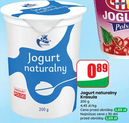 Jogurt naturalny Krasula promocja w Dino