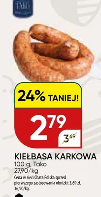 Kiełbasa karkowa promocja w Chata Polska