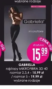 Rajstopy Mikrofibra 3D 40 rozmiar 5 Gabriella promocja w Drogerie Jasmin