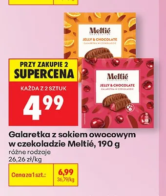 Galaretka z sokiem owocowym w czekoladzie wiśniowa Meltié promocja w Biedronka