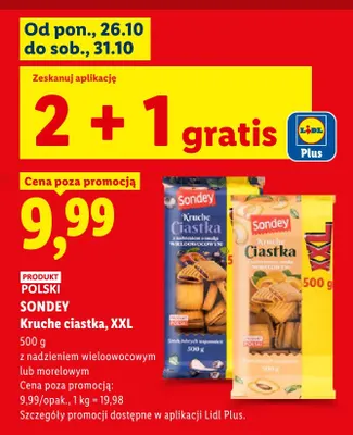 Kruche ciastka XXL z nadzieniem wieloowocowym Sondey promocja w Lidl