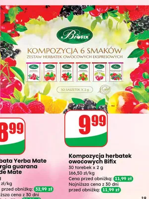 Kompozycja herbatek owocowych promocja w Dino