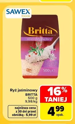 Ryż jaśminowy Britta promocja w Carrefour