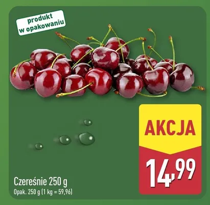 Czereśnie 250 g promocja w Aldi