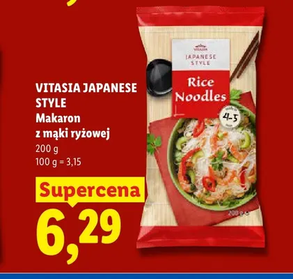 Makaron z mąki ryżowej Vitasia Japanese Style promocja w Lidl