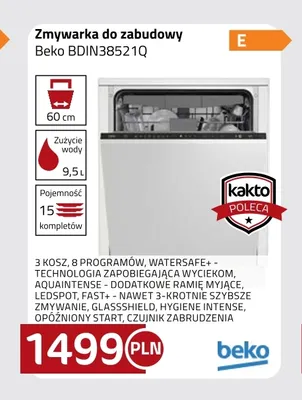 Zmywarka do zabudowy Beko BDIN38521Q promocja w kakto.pl