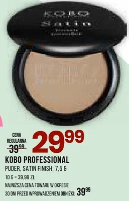 Puder Satin Finish Kobo Professional promocja w Drogerie Natura