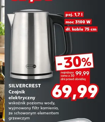 Czajnik elektryczny 1,7 l Silvercrest promocja w Kaufland