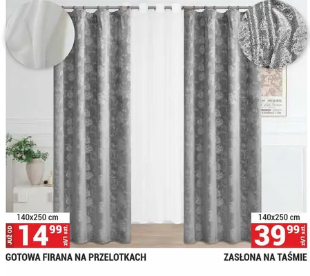 Zasłona na taśmie 140x250cm promocja w Merkury Market