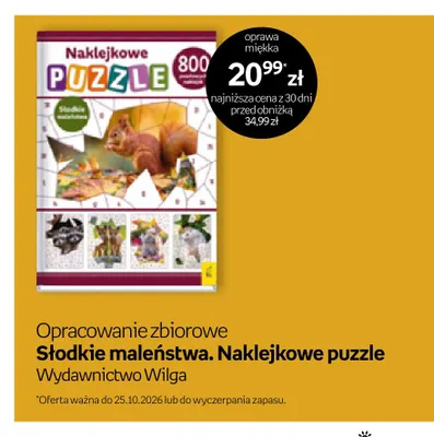Książka Opracowanie zbiorowe Słodkie maleństwa. Naklejkowe puzzle Wydawnictwo Wilga promocja w Empik