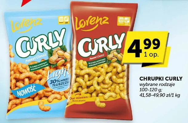 Chrupki Curly wybrane rodzaje promocja w Euro Sklep