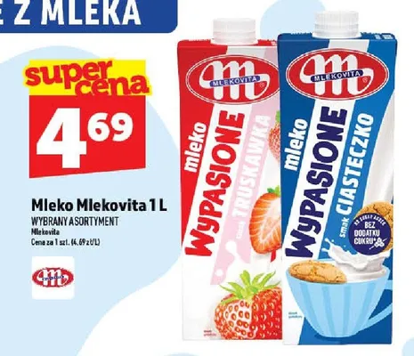 Mleko Wypasione smak truskawka Mlekovita promocja w TOPAZ