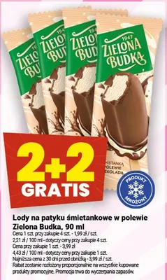 Lody na patyku śmietankowe w polewie Zielona Budka promocja w Twój Market