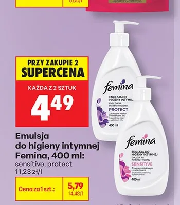 Emulsja do higieny intymnej Femina Sensitive promocja w Biedronka