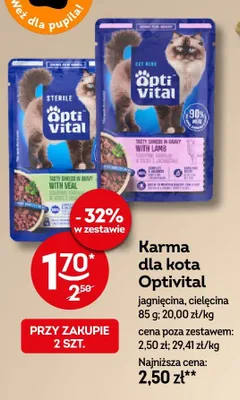 Karma dla kota Optivital z cielęciną promocja w Żabka