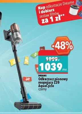 Odkurzacz pionowy mopujący Dreame Z20 AquaCycle czarny promocja w Biedronka Home