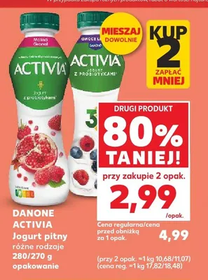 Jogurt pitny Activia promocja w Kaufland