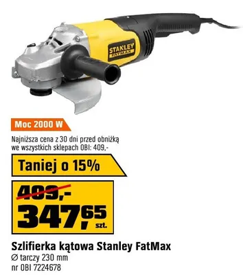 Szlifierka kątowa 230mm promocja w OBI