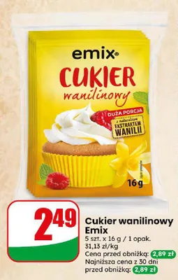 Cukier wanilinowy Emix promocja w Dino
