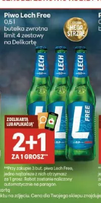 Piwo bezalkoholowe Lech Free granat i acai promocja w Delikatesy Centrum