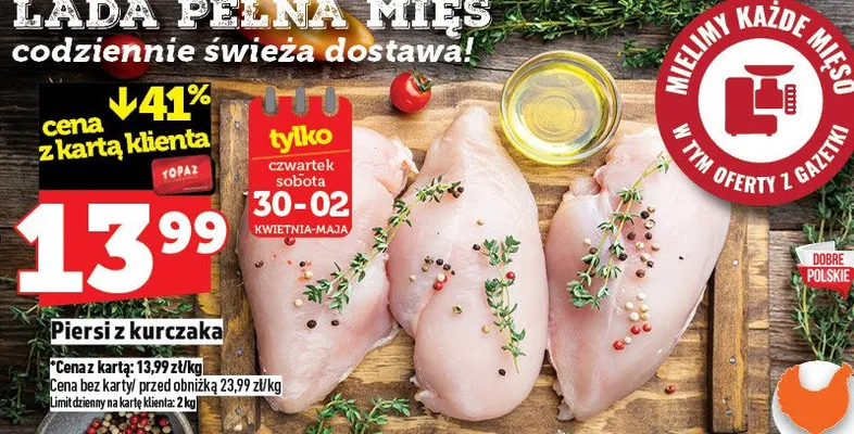 Piersi z kurczaka promocja w TOPAZ