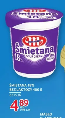 Śmietana 18% bez laktozy Mlekovita promocja w Selgros