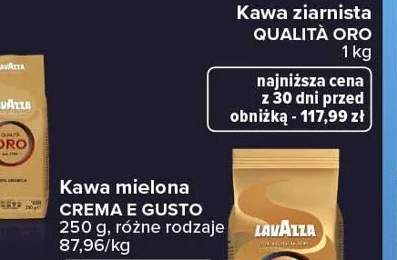 Kawa LAVAZZA QUALITÀ ORO promocja w Carrefour