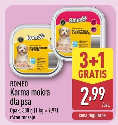 Karma mokra dla psa Romeo promocja w Aldi