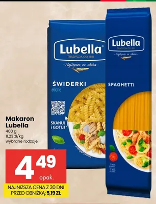 Makaron świderki Lubella promocja w Delikatesy Centrum
