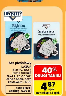 Ser pleśniowy Lazur plastry promocja w Carrefour