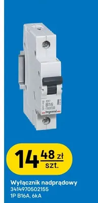 Wyłącznik nadprądowy 1P B16A Legrand promocja w Castorama