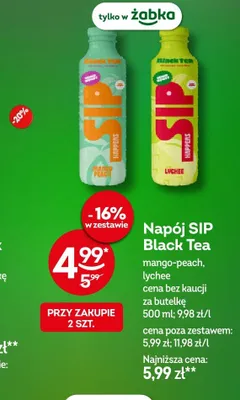 Napój SIP Black Tea Lychee promocja w Żabka