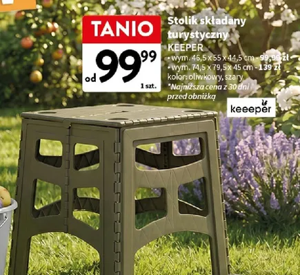 Stolik składany turystyczny KEEPER 46,5x55x44,5 cm promocja w Intermarche